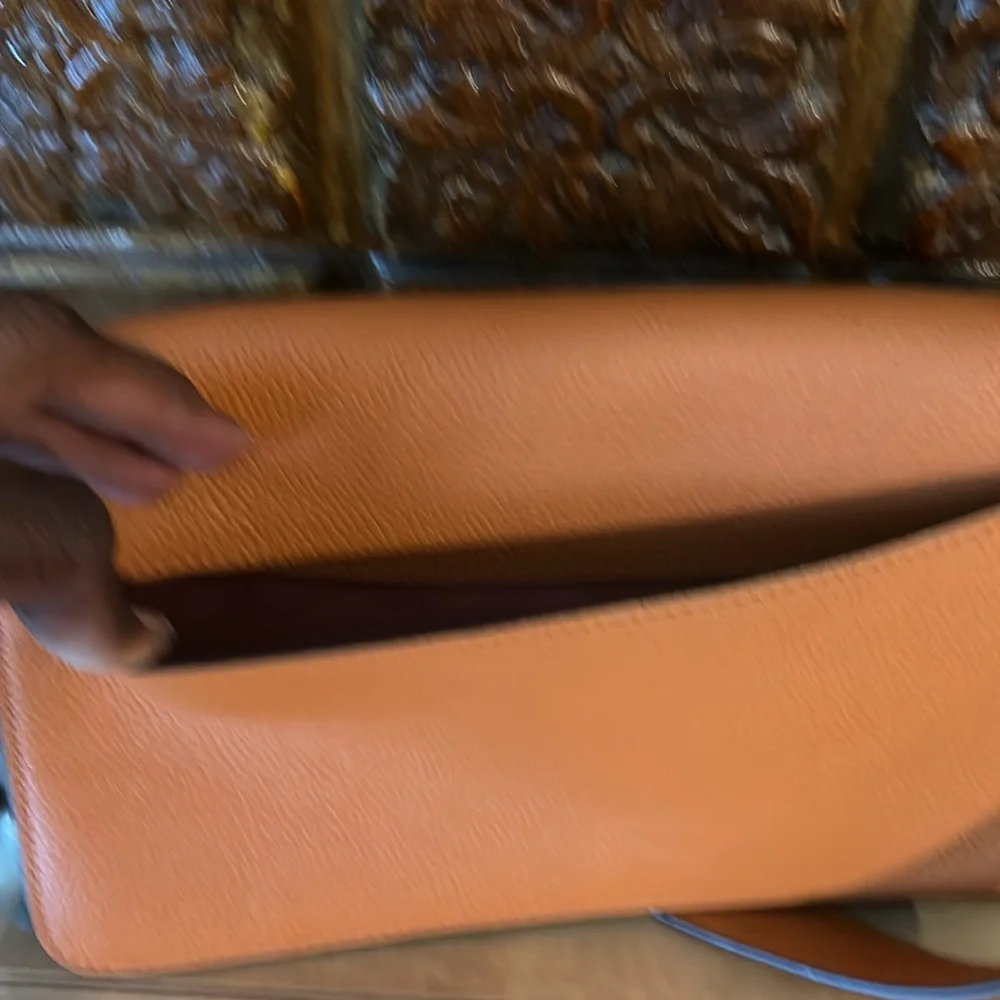EUC: Coach Color Block Leather Crossbody with additional short strap & dust bag.